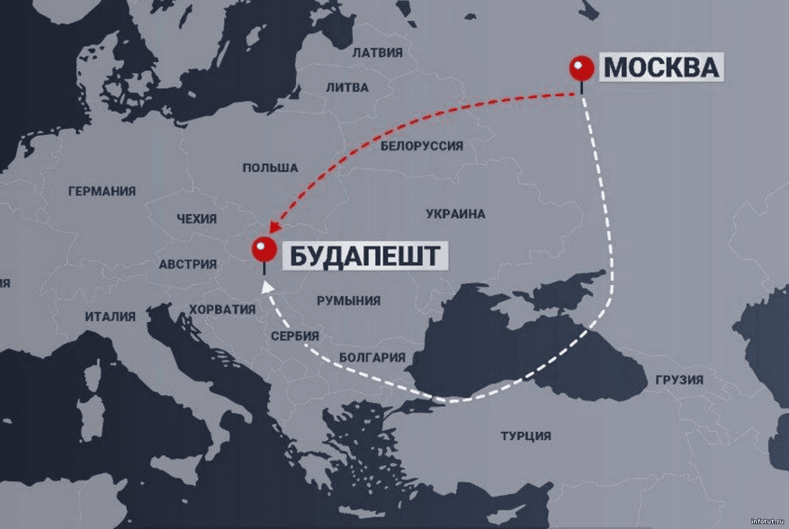 Путин полетит в Будапешт через Турцию, Болгарию и Сербию — маршрут согласован для встречи с Трампом