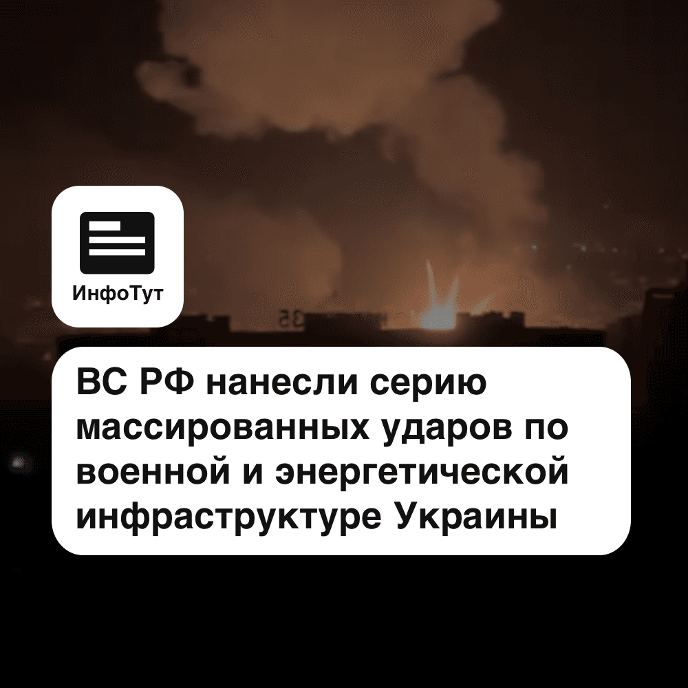 ВС РФ нанесли серию массированных ударов по военной и энергетической инфраструктуре Украины