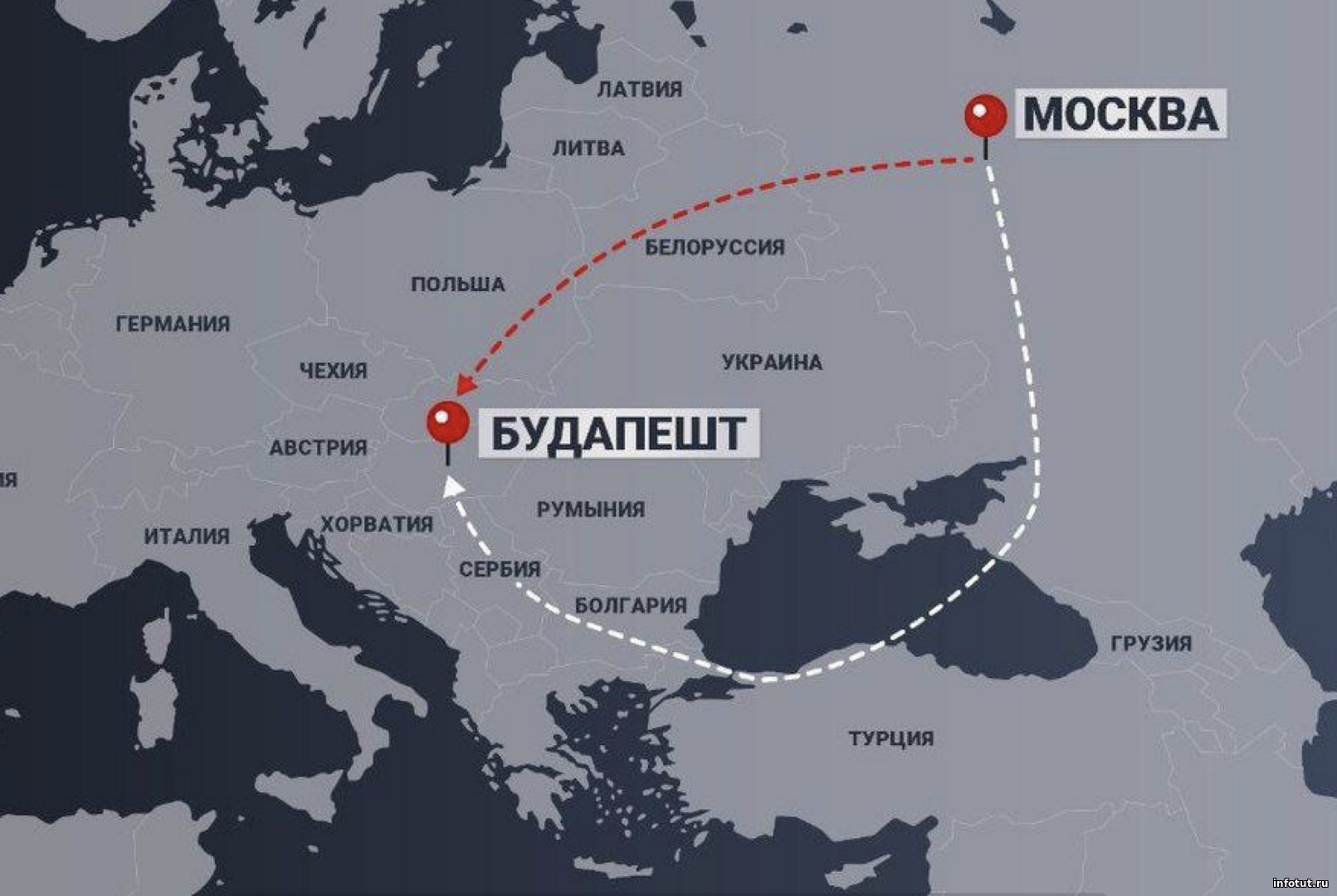 Путин полетит в Будапешт через Турцию, Болгарию и Сербию — маршрут согласован для встречи с Трампом