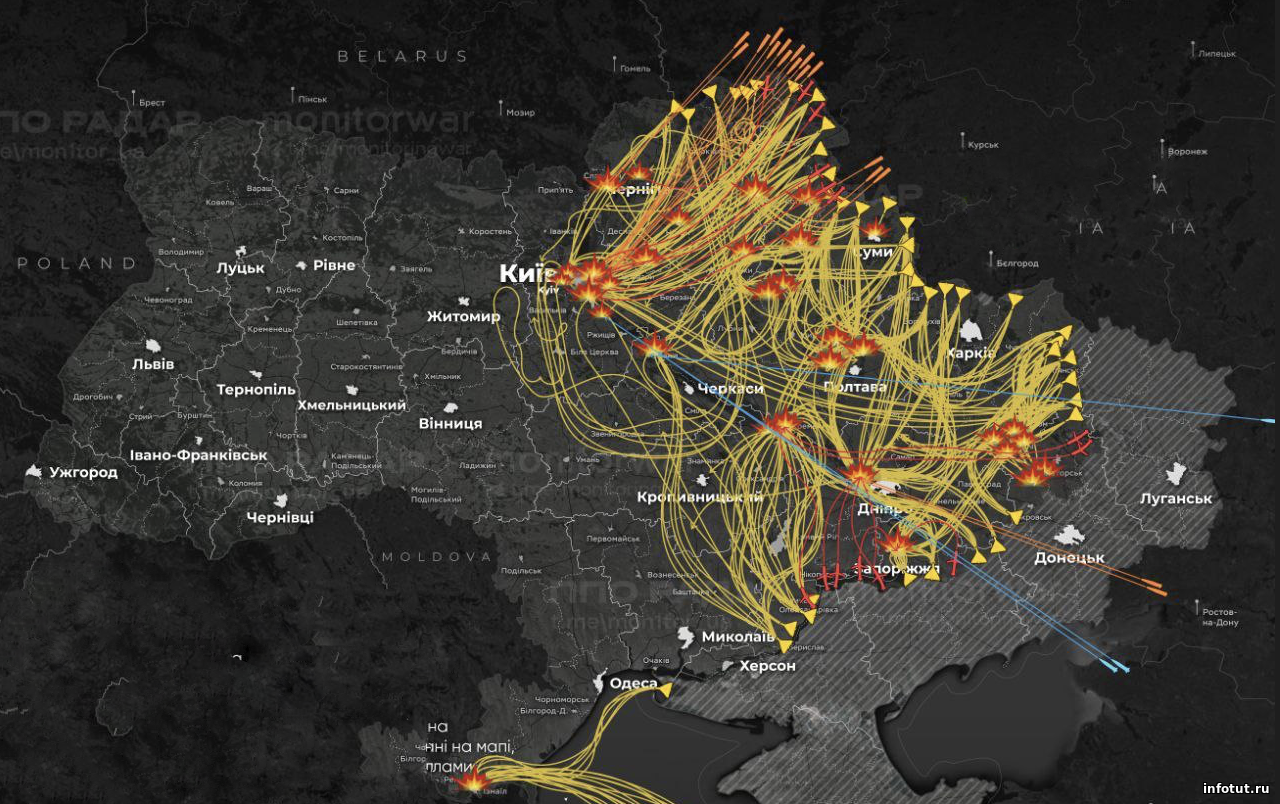 Ночью ВС России нанесли масштабный ракетно-дроновый удар по объектам энергетики Украины