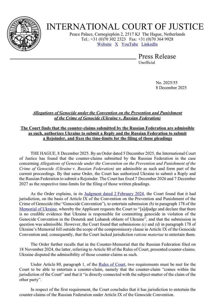 Гаага приняла иск России против Украины по обвинению в геноциде: Международный суд ООН дал ход делу