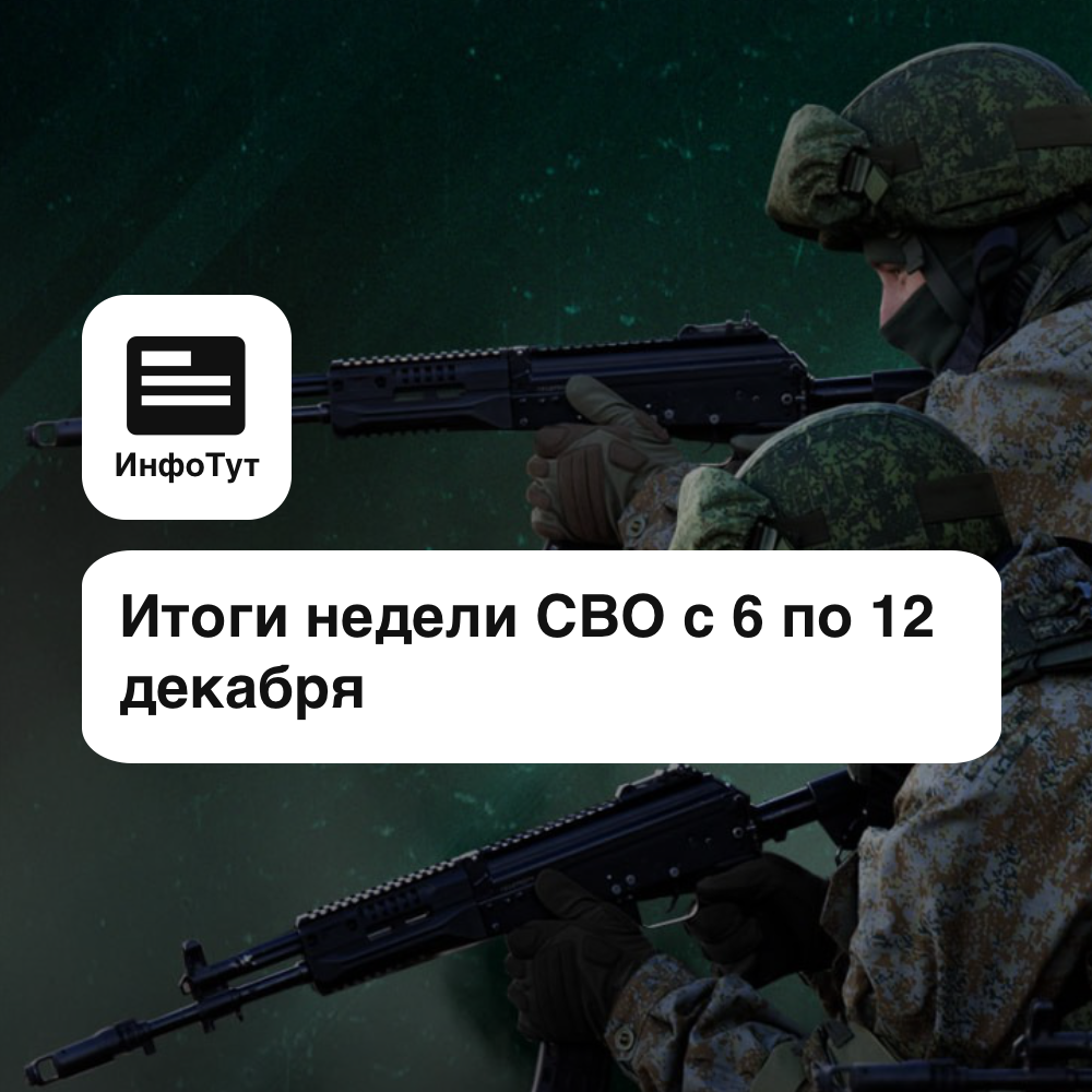 Итоги недели СВО с 6 по 12 декабря: массированные удары, освобождение населённых пунктов и разгром ключевых группировок ВСУ