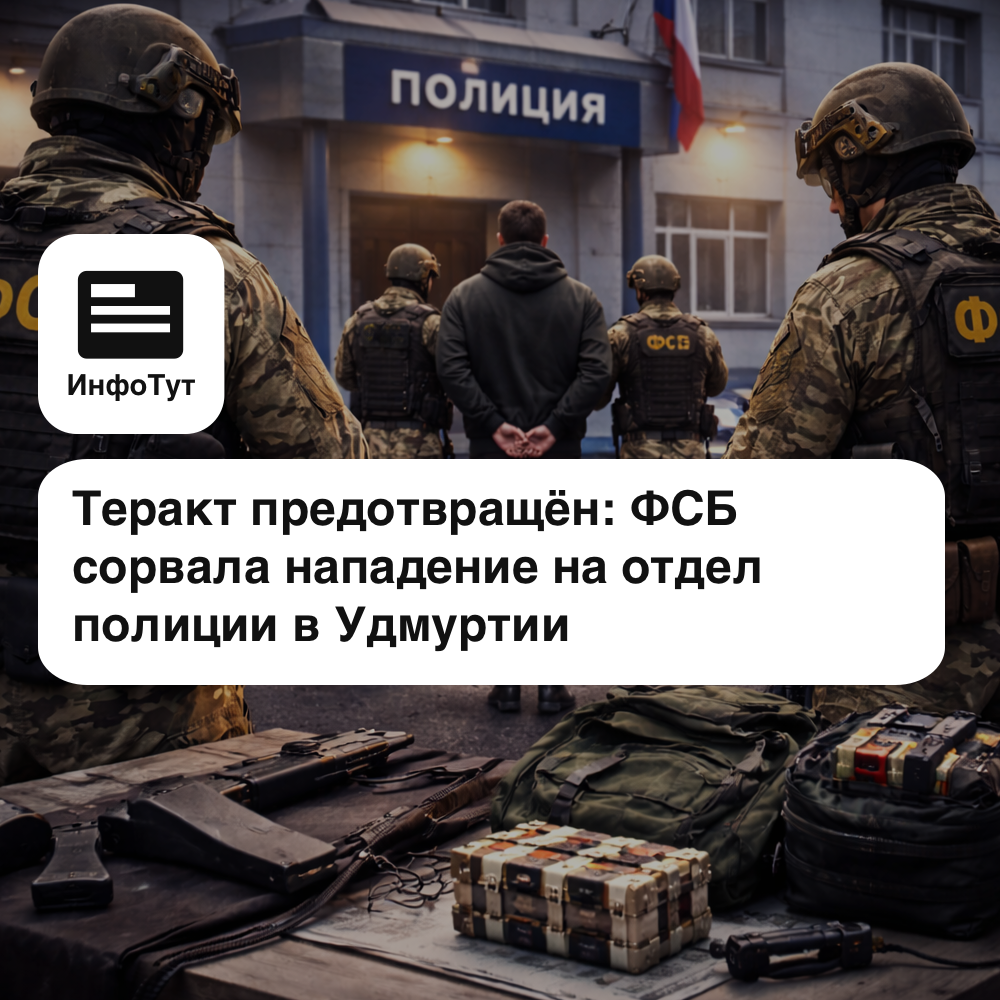 Теракт предотвращён: ФСБ сорвала нападение на отдел полиции в Удмуртии