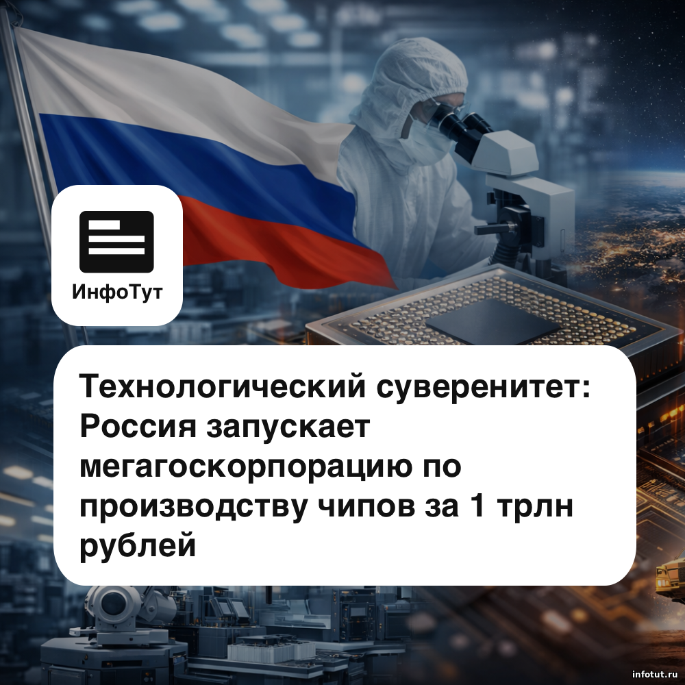 Технологический суверенитет: Россия запускает мегагоскорпорацию по производству чипов за 1 трлн рублей
