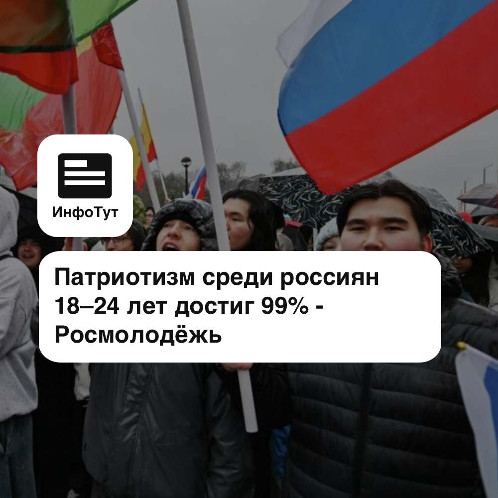 Патриотизм среди россиян 18–24 лет достиг 99% - Росмолодёжь