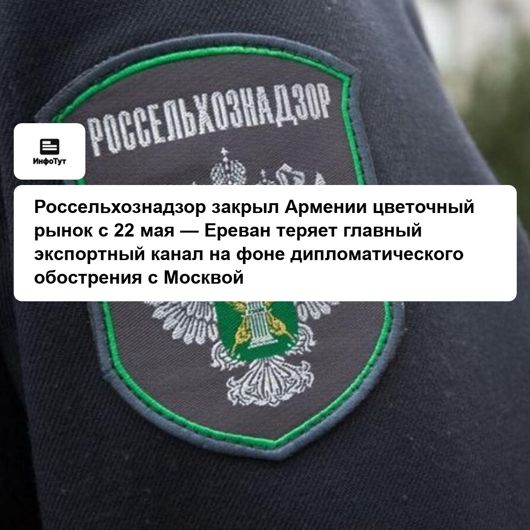 Россельхознадзор закрыл Армении цветочный рынок с 22 мая — Ереван теряет главный экспортный канал на фоне дипломатического обострения с Москвой